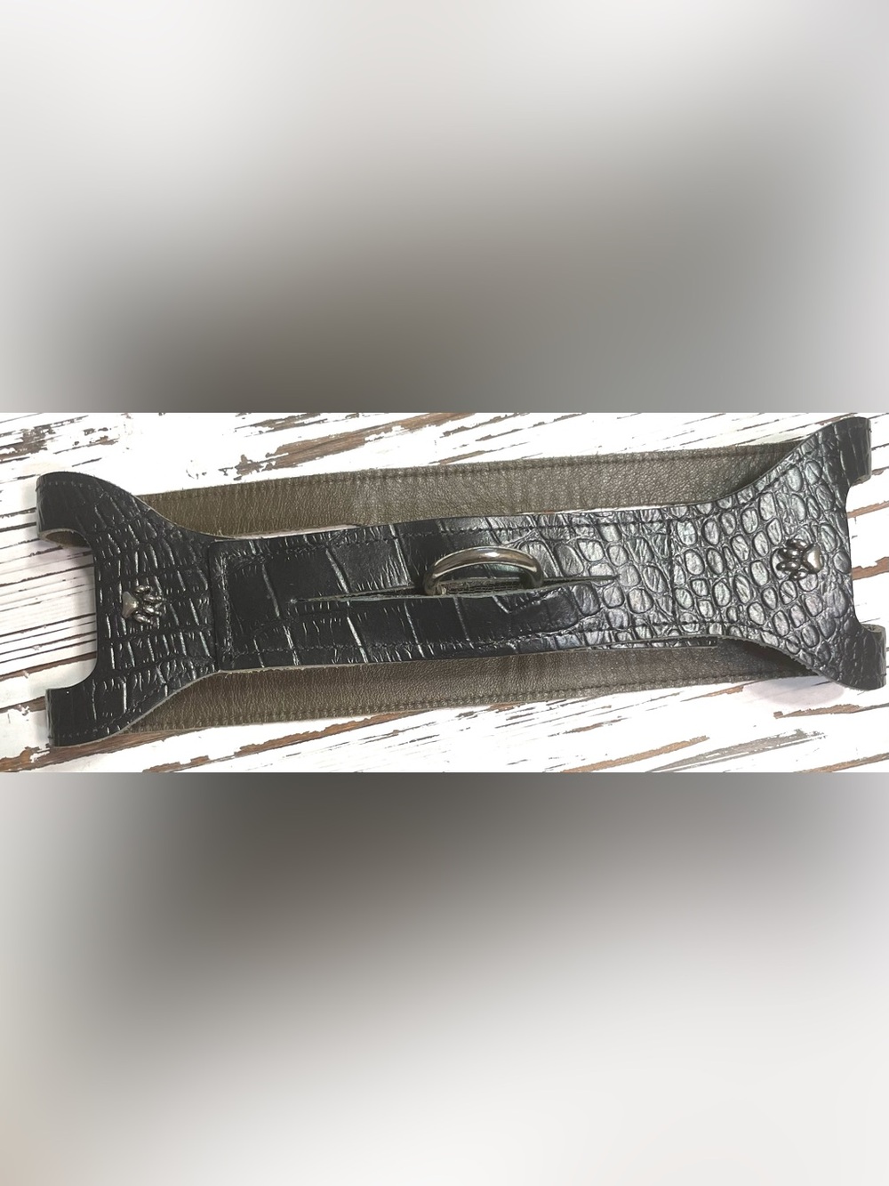 Black Croc Dog step-in choke free leather  Harness 24 inches